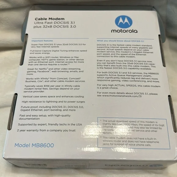 Motorola DOCSIS 3.1 Cable Modem - Picture 5 of 8